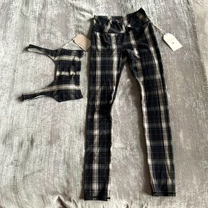 Hazel Moon plaid workout set, new with tags. Never worn